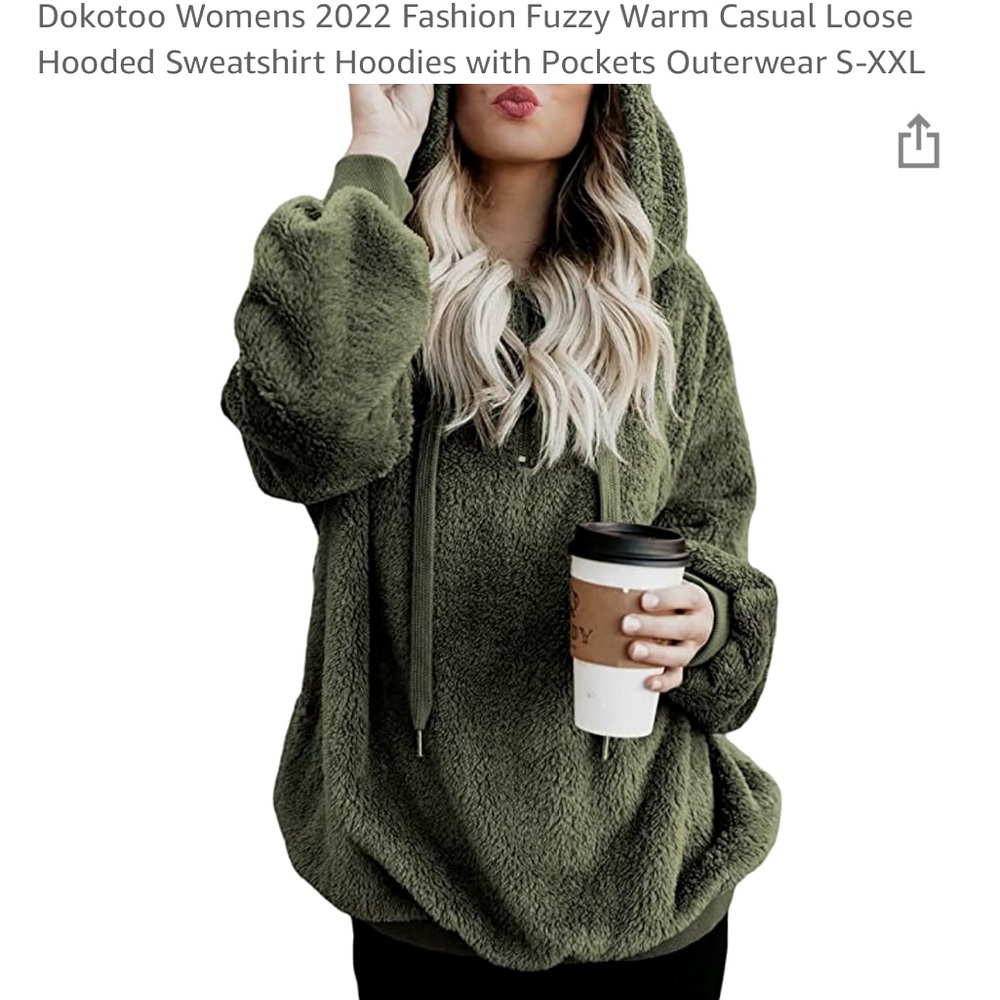 Fuzzy xtra cozy green pull-over